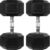 HulkFit Rubber Coated Hex Dumbbells, Anti-Roll Hand Weights Set of 2, Non-Slip Ergonomic Handle Low Odor for Home Gym